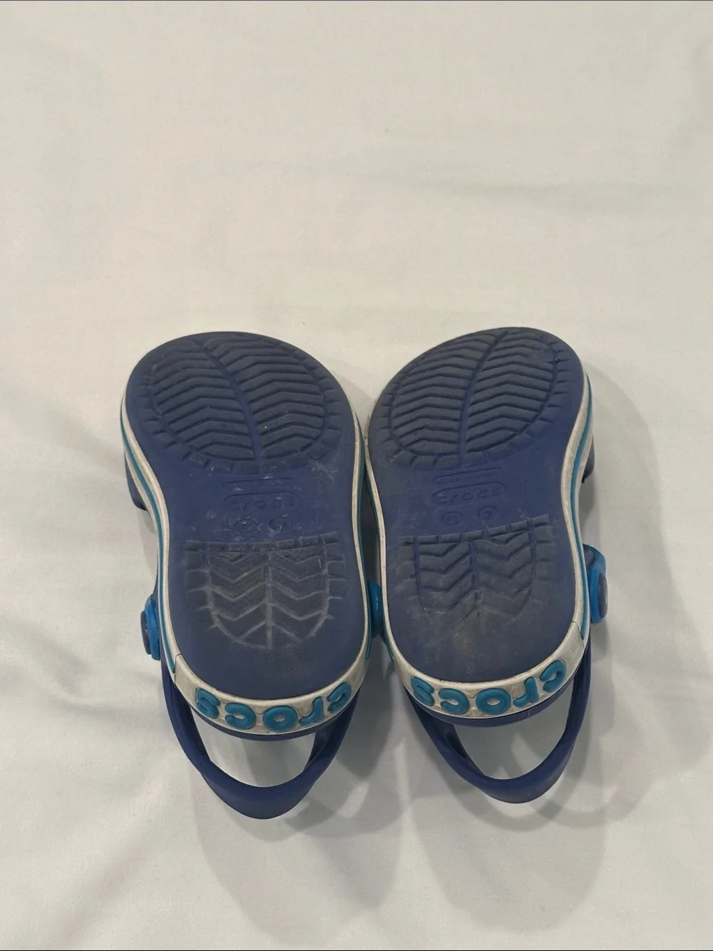 CROCS Kids Navy and Bright Blue Strap Sport Sandals